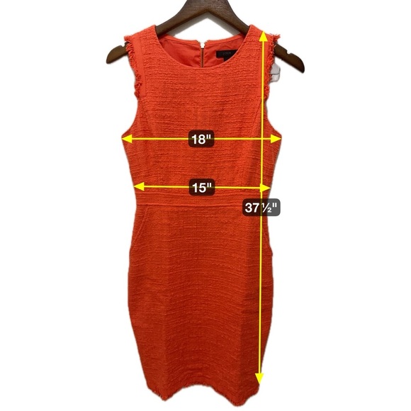 166 J.CREW | EUC Orange Tweed Sleeveless Sheath Dress (Size 6) - Picture 16 of 16